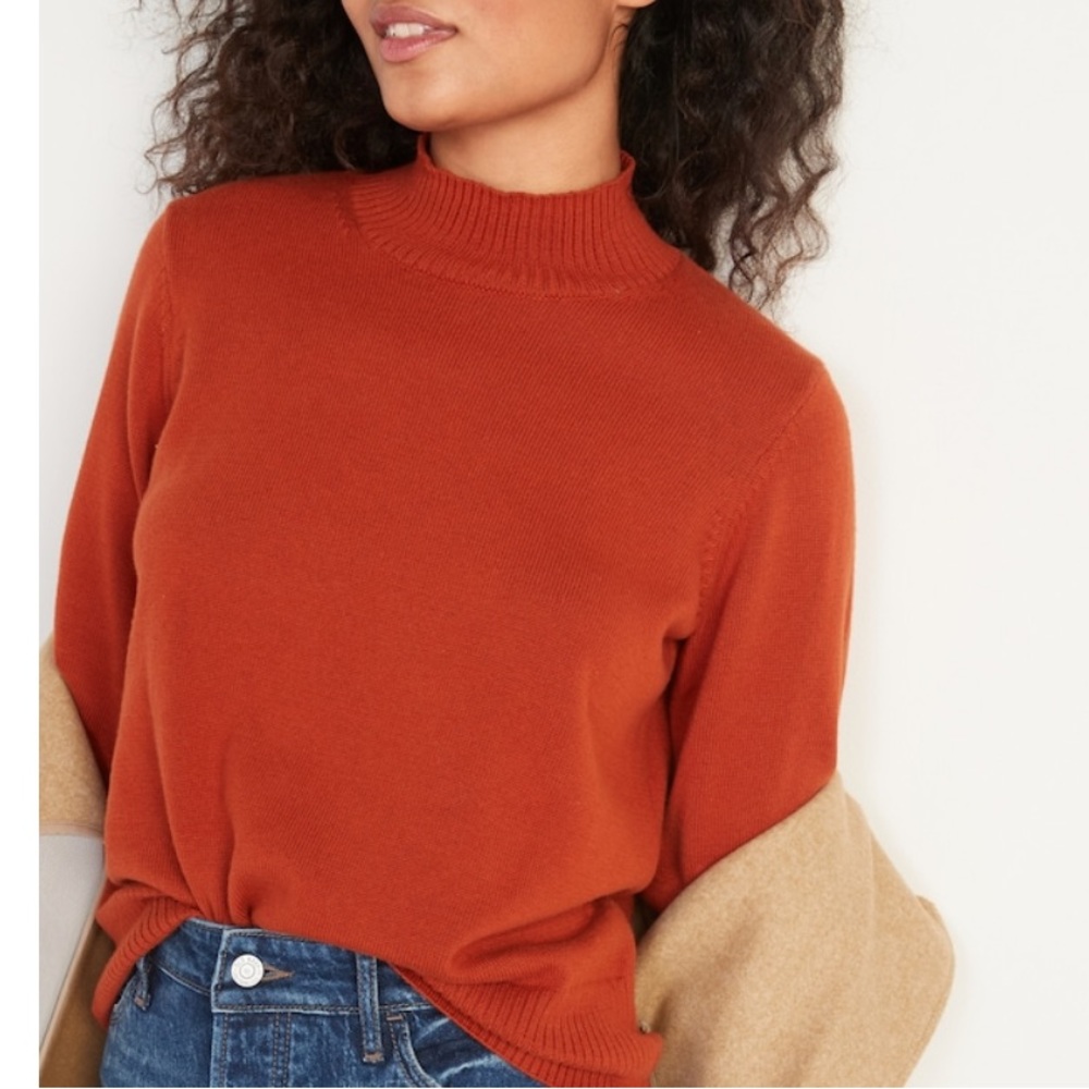 NWT Mock Neck Pullover Sweater (4x - “Mesa Rock” Burnt Orange)